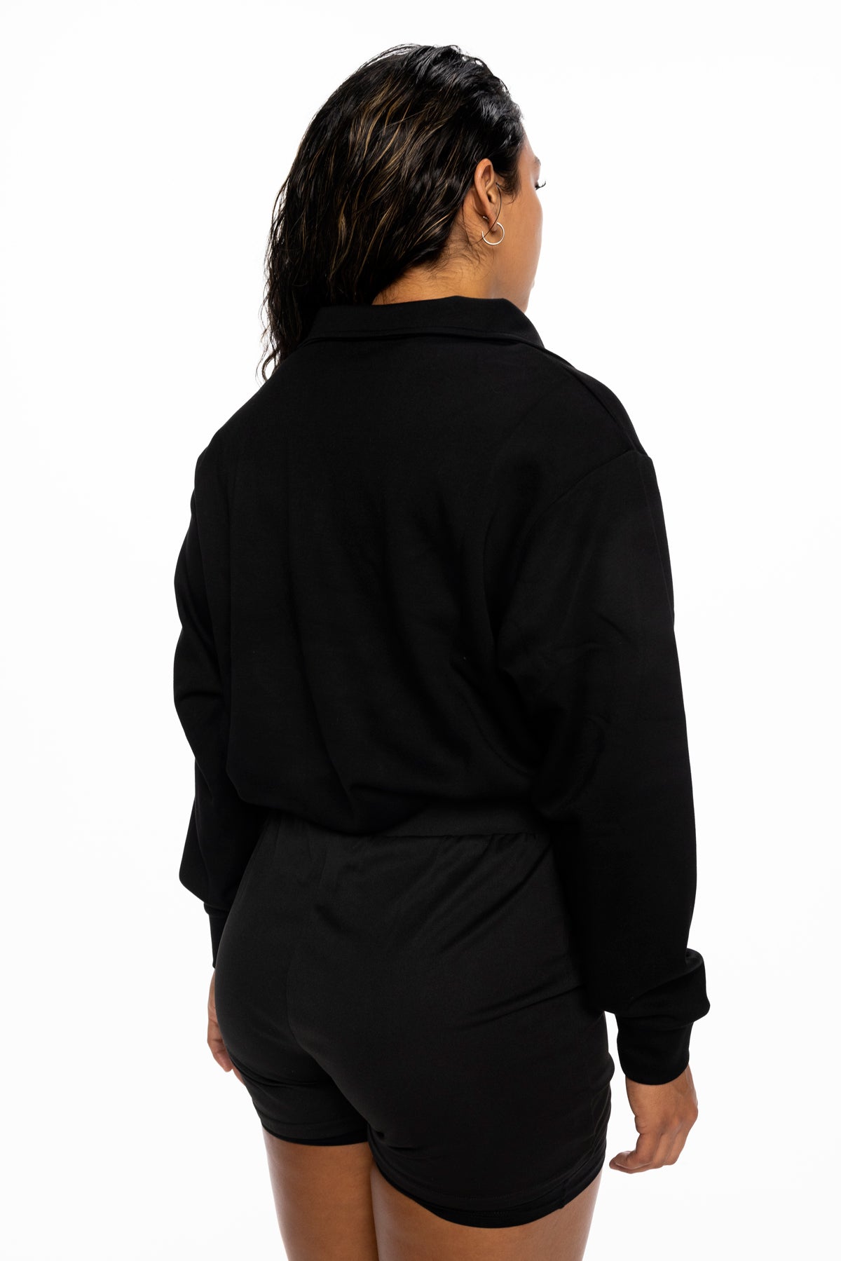 V.1 QUARTER-ZIP CROP TOP SWEATER